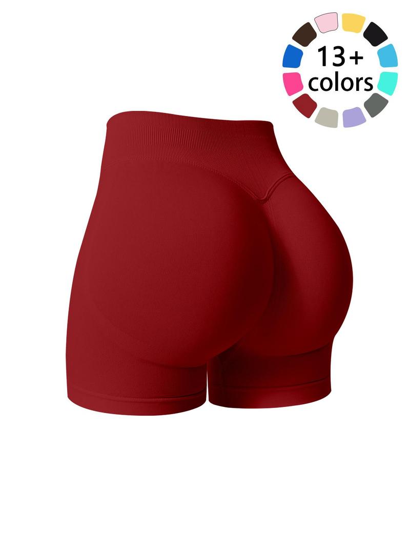 Women's Solid Color High Waist Gym Shorts, Breathable Comfortable Skinny Skinny Biker Shorts for Yoga Workout Running, Ladies Sportswear for Summer, Activewear, Tight Sports