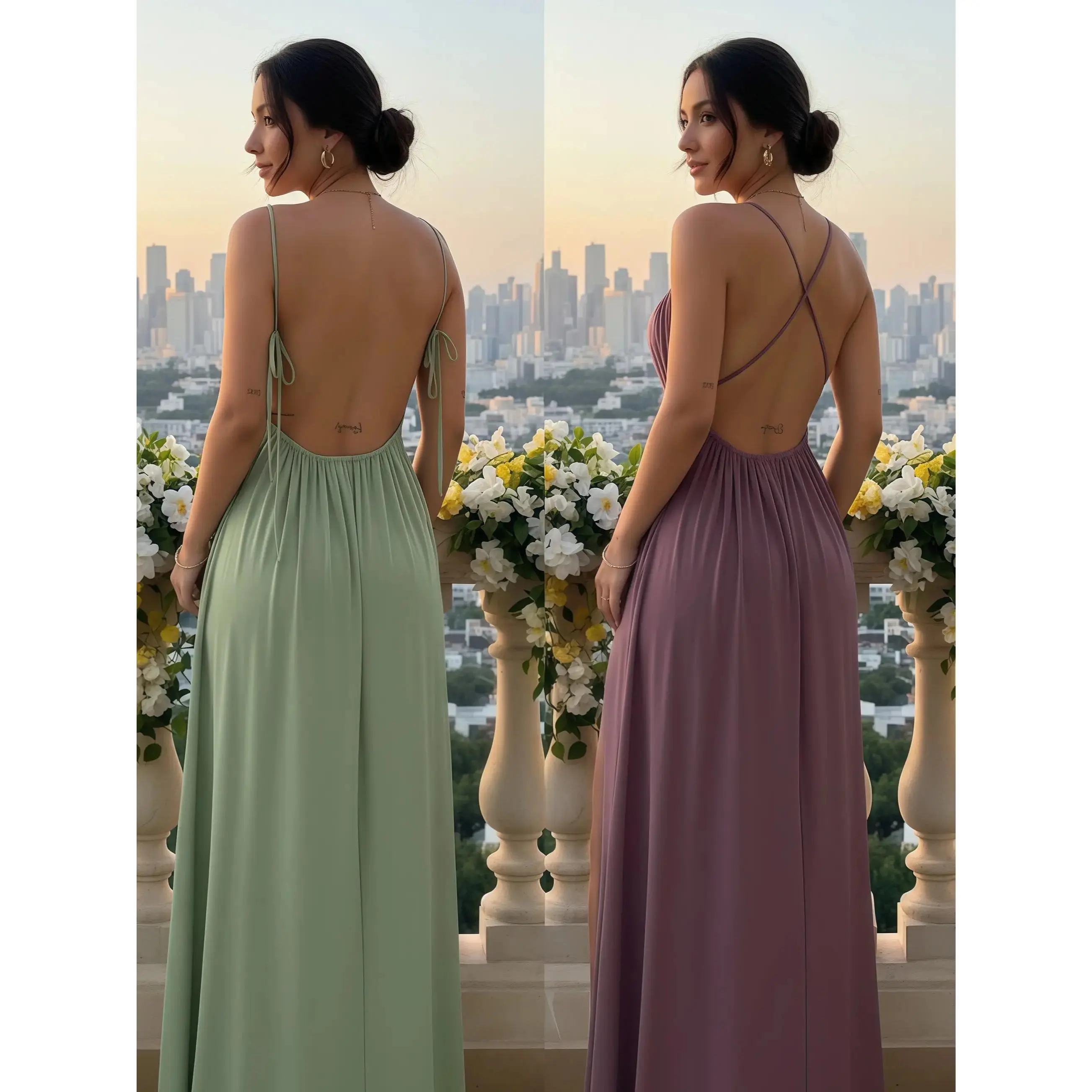 Women's Sweet Style SummerDrawstring Loose Slip Dress Lazy StyleSolid Color Long Cami Dress Sexy Slim FitPleated Dress Elegant Advanced SenseCasual Party Vacation Dresses Chic Womenswear,loungewear for women,comfy nightgown for women