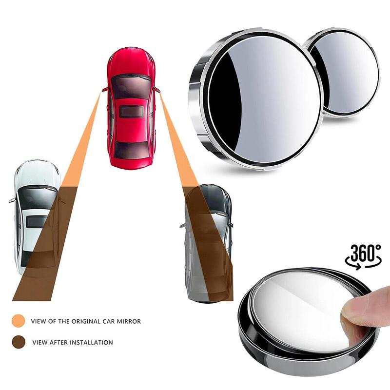 [Freeship] Car Blind Spot Mirror, 2 Counts 360 Degree Adjustable Car Rearview Mirror, Universal Car Auxiliary Mirror for Sedan, Truck, SUV &Motorcycle, Wide Angle Mirror,Gift for Girlfriend, Car Essentials for Car Safety,Car Accessories