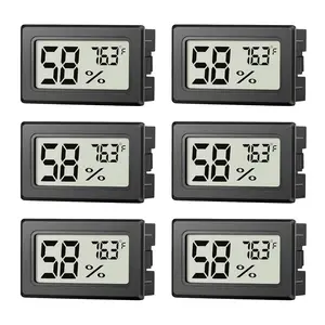 6 Pack Mini Hygrometer Indoor Humidity Meter, Small Digital Thermometer Humidity Gauge Meter, Indoor Thermometer Hygrometer Monitor Fahrenheit ( ℉ ) for Thermostat Reptile Tank, Mason Jars