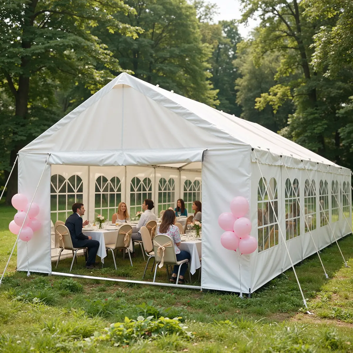 20'x40' Carport Car Canopy Party Tent with 4 Storage Bags & Removable Sidewalls, Outdoor Gazebo with 4 Ground Tubes, Commercial Tents for Parties Wedding BBQ with 4 Cay Bags