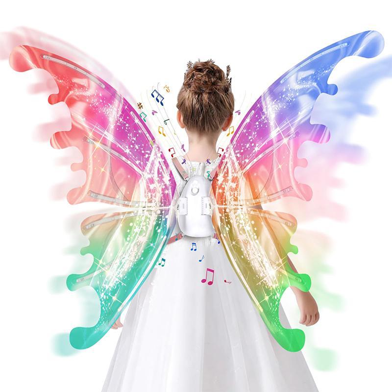 LED Light Up Butterfly Wings, 1 Count Battery Powered Colorful Glowing Butterfly Wings, Novelty Lighting for Party, Festival & Holiday, Butterfly Props, Party Supplies (Batteries Not Included)