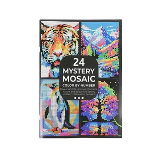24 Mystery Mosaic Color by Number, Nature & Wildlife Pixel Art, Reveal Animals, Landscapes, Botanical Scenes, for Adults & Teens