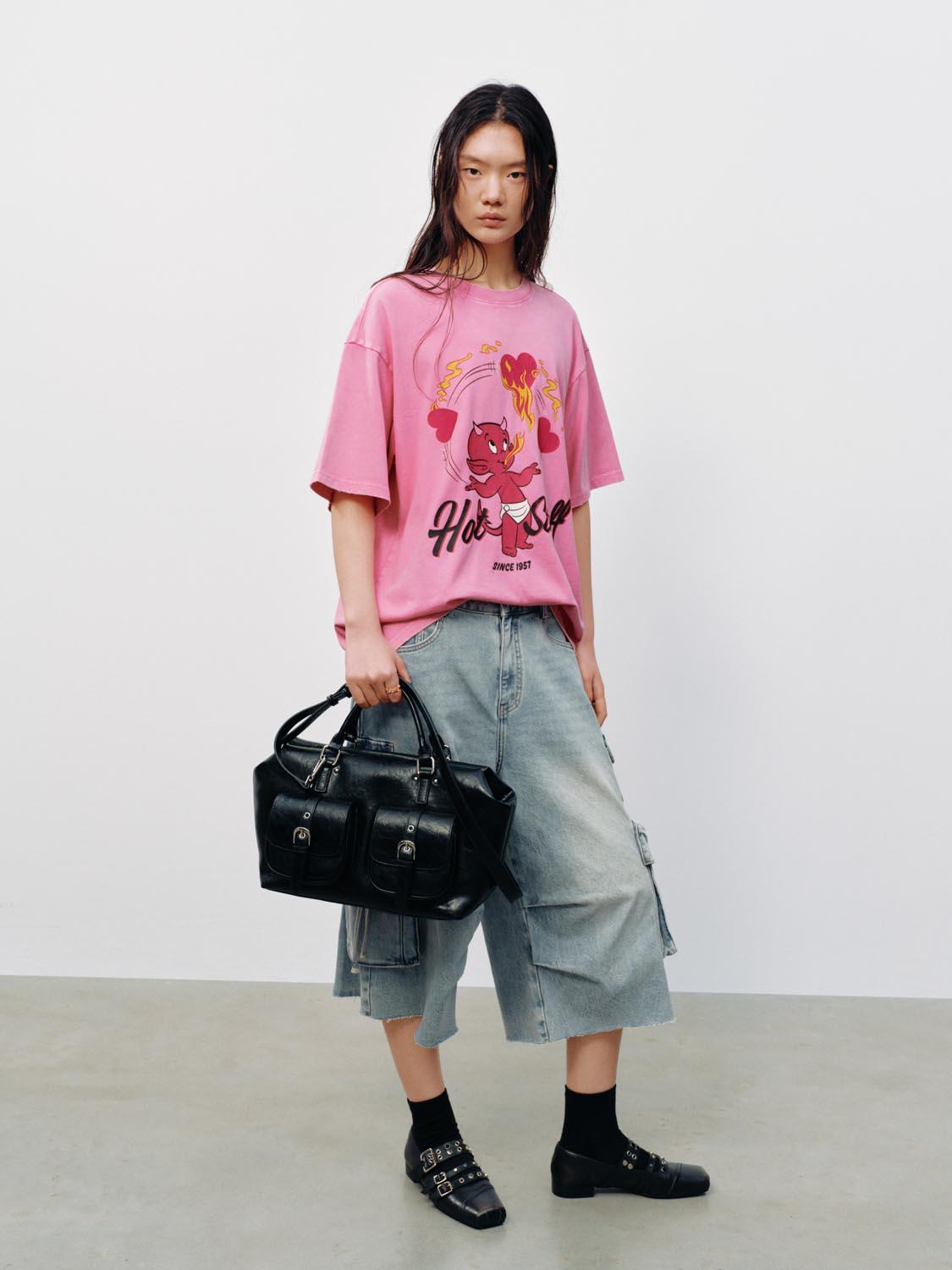 URBAN REVIVO 2026 Summer Women's Fun Graphic T-Shirt UYV460066