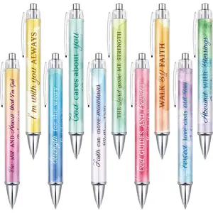 10pcs Christian Women's Fountain Pen, Religious Ink Pen, Easter Gift, Inspirational Quotes, Bible Verses, Humorous Office Supplies, Unisex
