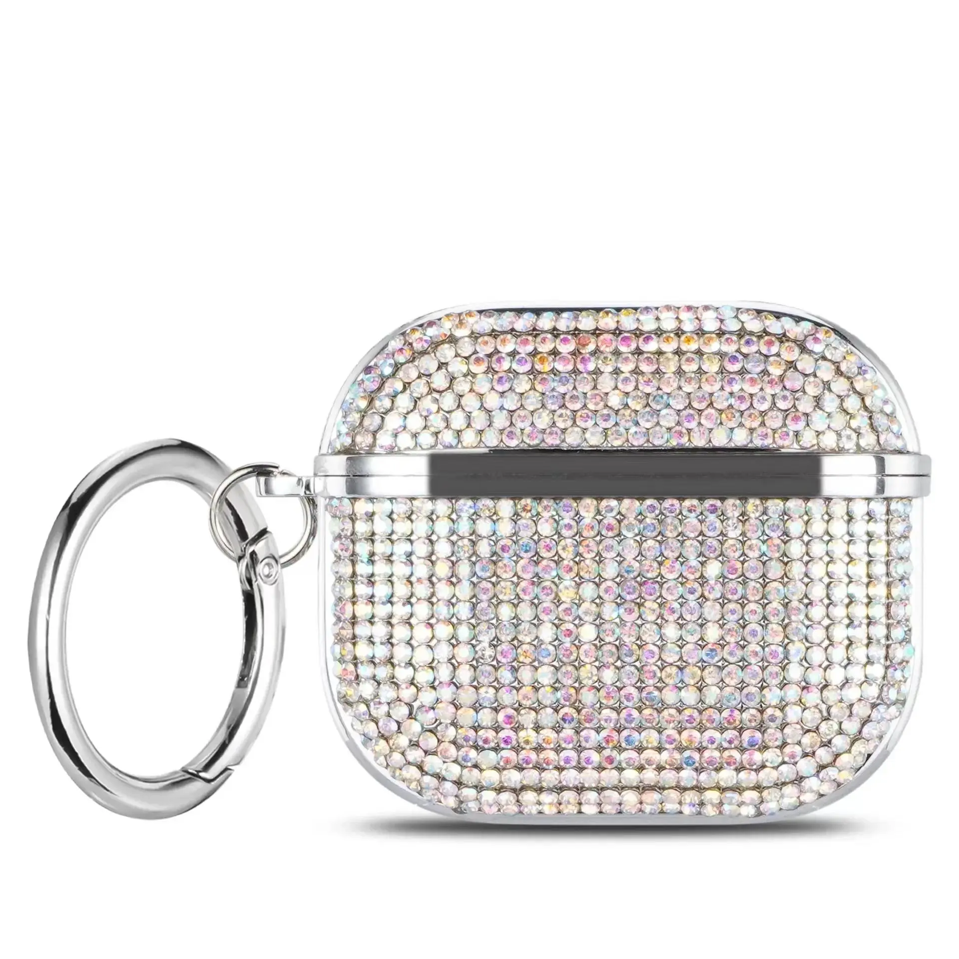 for Airpods 4,Beautiful Rhinestone Bling Hard Plastic Cover Earphone Case For AirPods 1 2 3 Pro 2 With Hook Gift For Women Girl