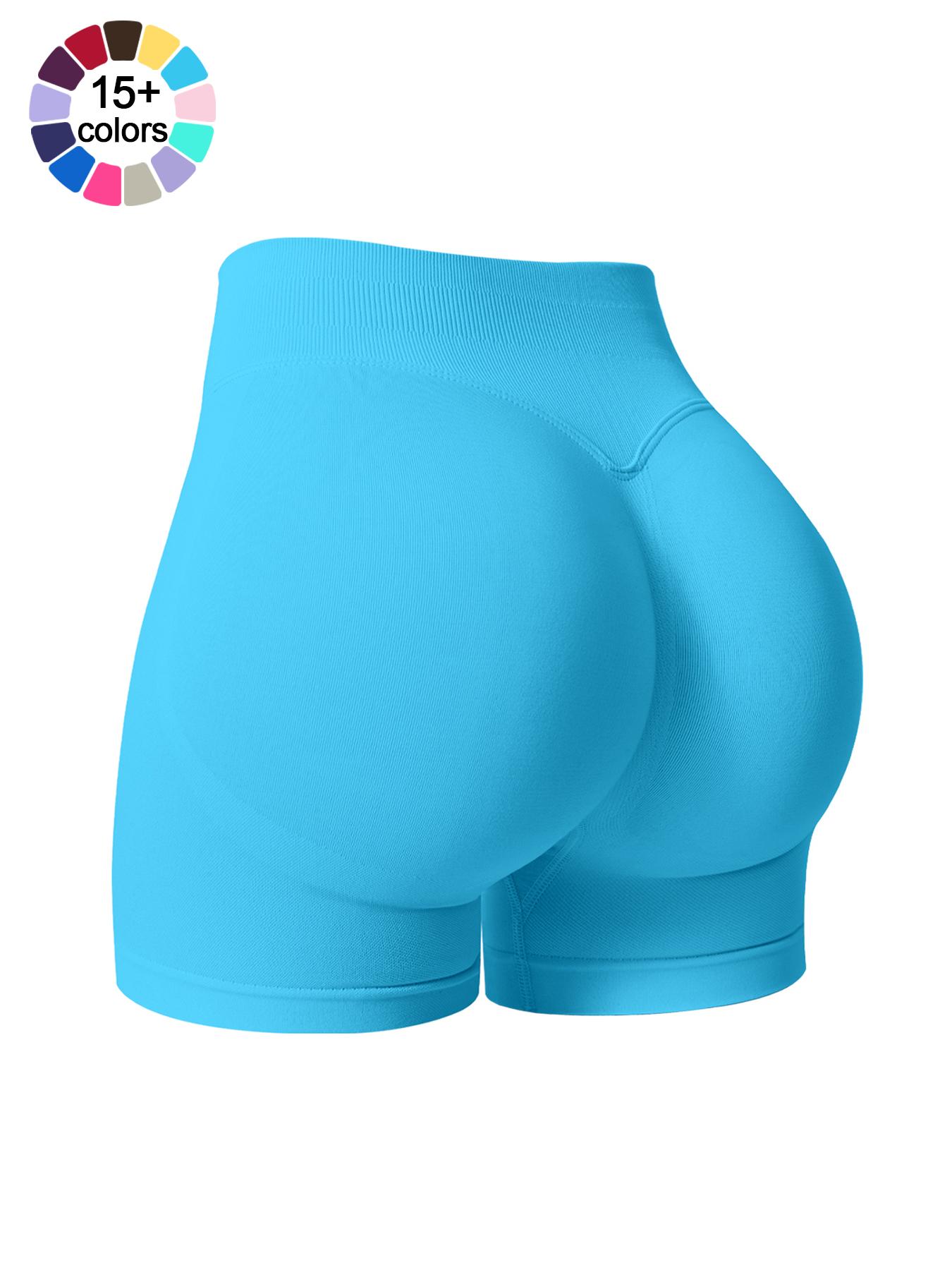 Women's Solid High Waist Gym Shorts, Breathable Comfortable Seamless Skinny Shorts, Ladies Sportswear for Indoor Outdoor Wear, Gym Workout Clothes, Workout Bottoms