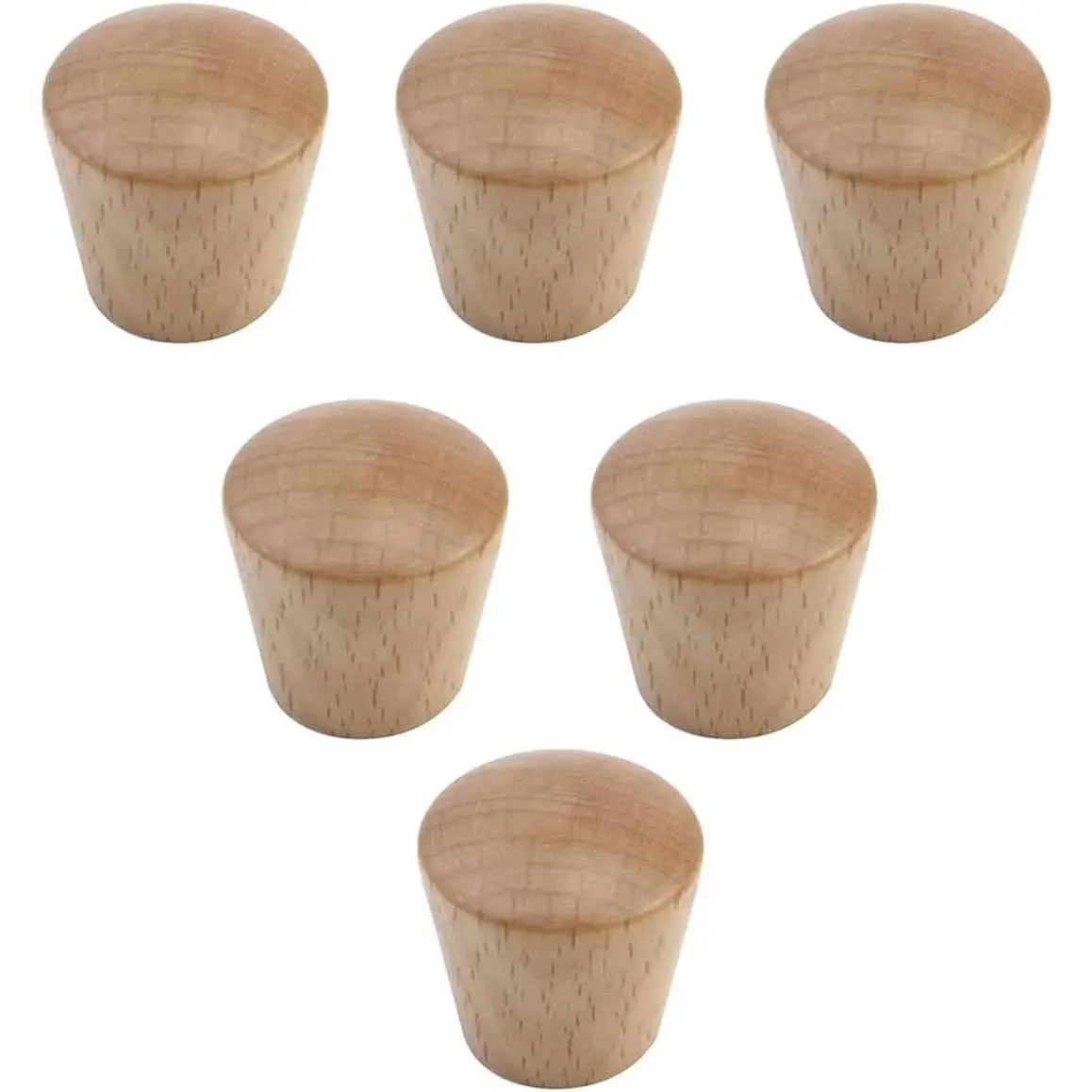 6 count  Cabinet Knobs, Cone Shape Walnut  Drawer Cupboard Knobs,   Kitchen Cabinet Knobs Pulls Handles, 0.98" x 1.1"