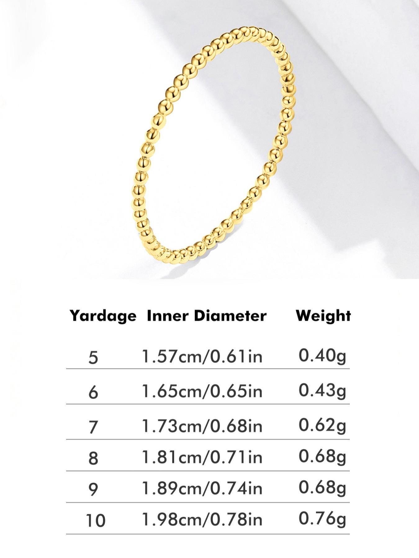 S925 Sterling Silver Simple Stackable Round Bead Ring, Fashion Accessories for Women & Girls, Trendy All-match & Exquisite Jewelry for Birthday Gift