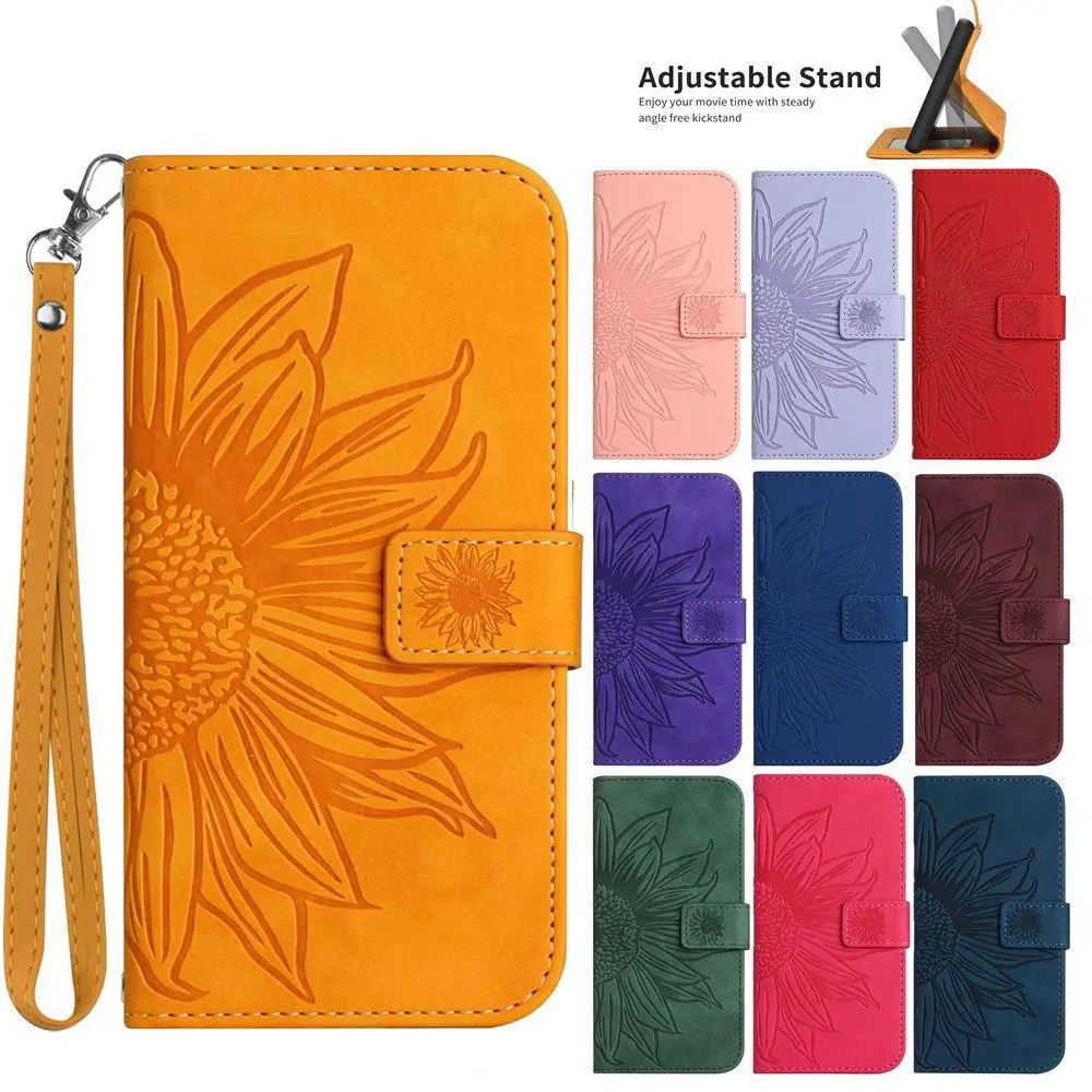 Strap Phone Case for TCL 505 502 50 40 30 20 10 SE 205 305 306 30E REVVL7 T-Mobile T Phone 5G Cases 3D Leather Wallet Flip Cover