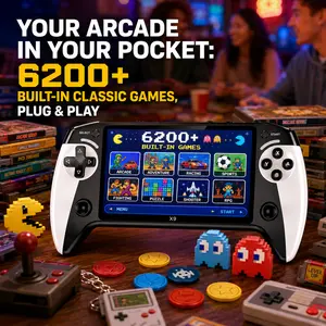 X9 Handheld Game Console, 5.5 Inch HD Screen Portable Handheld Game Console, Supports Thousands of Games, Retro Gaming, Home Relaxation, Friend Gatherings, Perfect Gift for Parties, Holidays, Family, Friends, Christmas & Valentine's Gift
