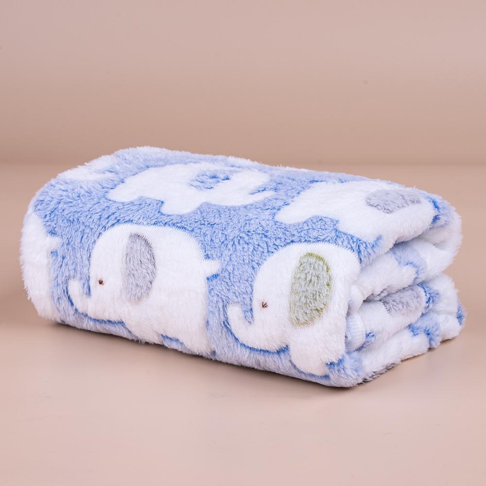 Cartoon Elephant Pattern Pet Blanket, Soft Plush Pet Blankets For Dog & Cat, Flannel Throw for Puppies and Kittens