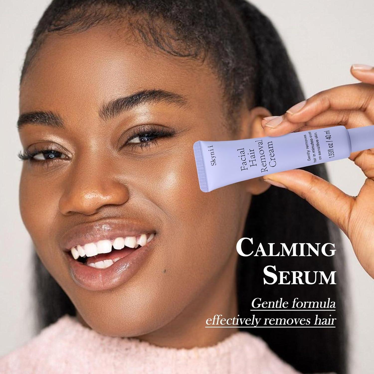 2 Pack Hydrateology Facial Hair Removal Cream, Skynii Facial Hair Removal, Gentle Hairs Removers for Women, Long-Lasting Depilatory Cream for All Skin Types