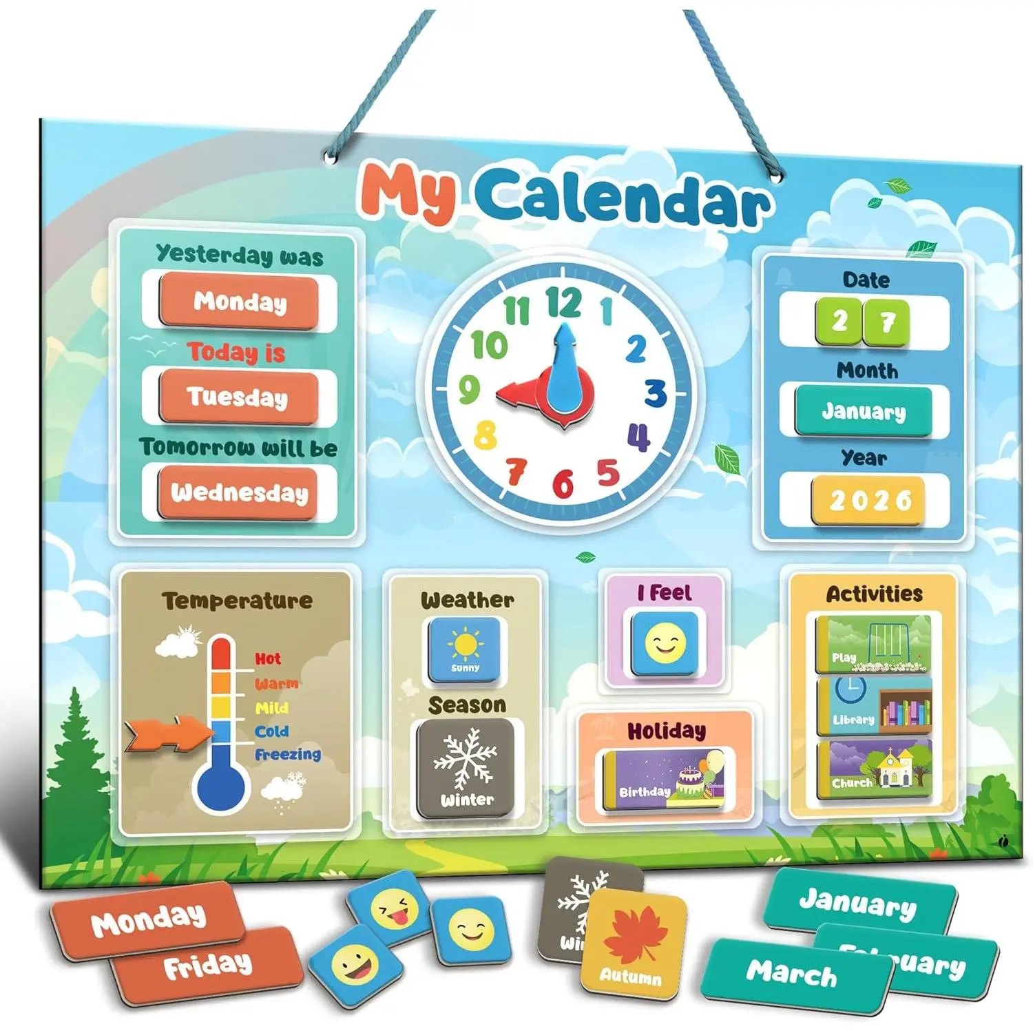Calendar for Learning - Classroom,  Calendar for  and  - Days of the Week Chart - Today, Months and Weather