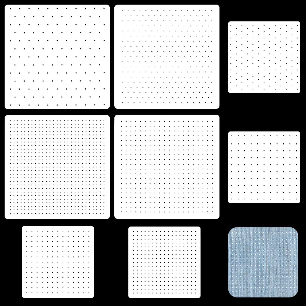 8Pcs Sashiko Stencils PET Dot Sewing Template for Hand Quilting Sashiko Patterns Embroidery Stencils 2 Sizes 8.7''/5.5''