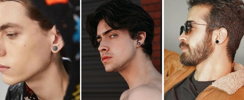 FUNRUN 16 Pairs 18G Fake Gauge Earrings for Men Women Stainless Steel Flat Back Stud Earrings Round Cheater Plug Earrings Faux Gauges Ear Tunnel