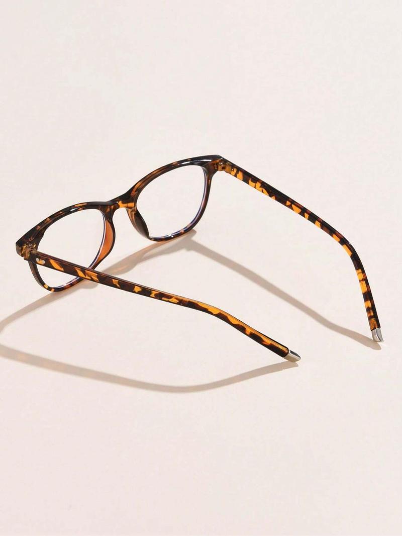 Vintage Square Frame Tortoise Eyeglasses, Trendy Casual Eyeglasses for Women, Fashion Eyeglasses for Work, Daily Clothing Decor, Perfect for Student Daily Use, Fashionable Frames Glasses, Tortoiseshell Glasses