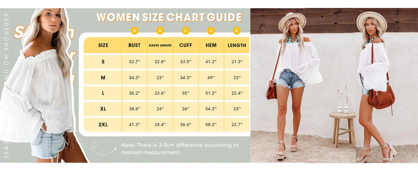 Imily Bela Womens Off The Shoulder Long Bell Sleeve Tops Flared Casual Loose Blouse