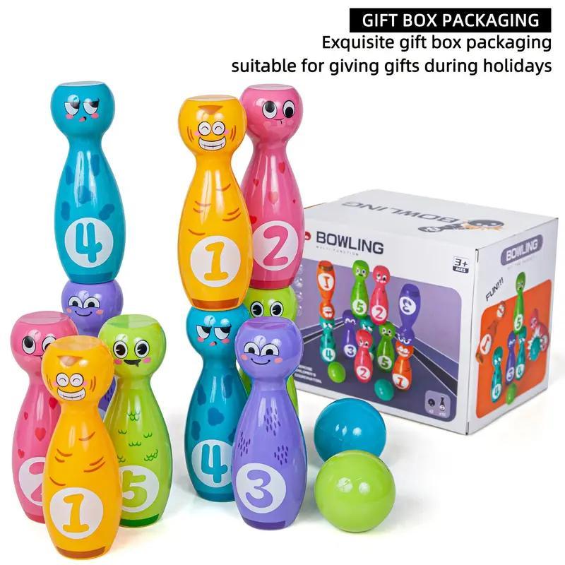 Fun Bowling Toy Set for Kids, Engaging Indoor Sports Playroom, Active Play & Parent-Child Interactive Interaction Game, Cartoon Characters Bowling Balls to Enhance Hand-Eye Coordination