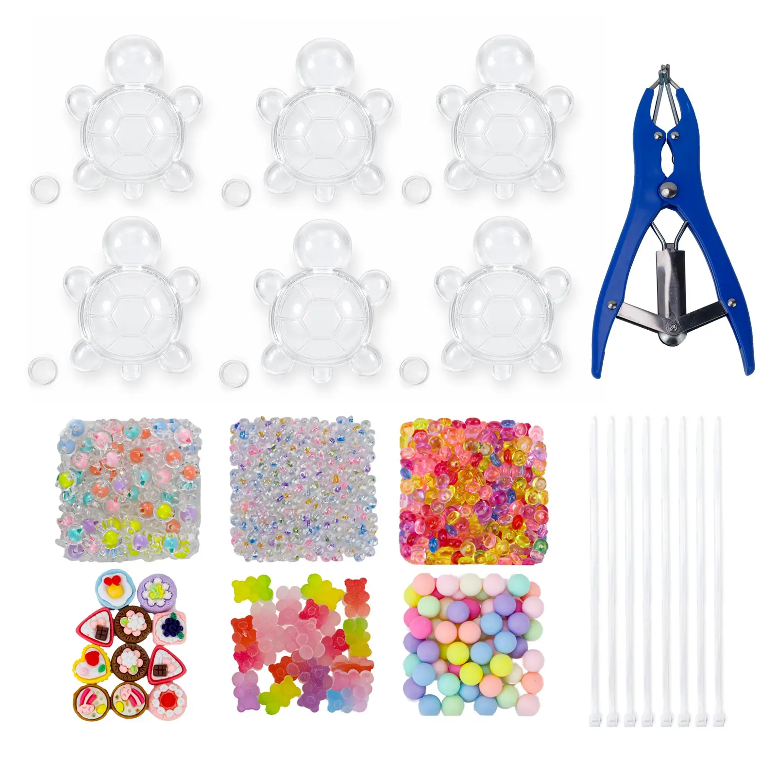 DIY Handmade Stress Relief Ball Set, Transparent Turtle Skin, Candy Series, Includes 6 Accessories, Graduation Gift, Craft Kit, Squishy Fidgets, Sensory Fidgets