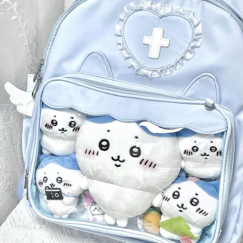 Y2K Cute Clear Ita Bag Women Lolita Backpack Kawaii Girl Shoulder Bag DIY Display Transparent Pocket Japanese Doll Tote Handbags