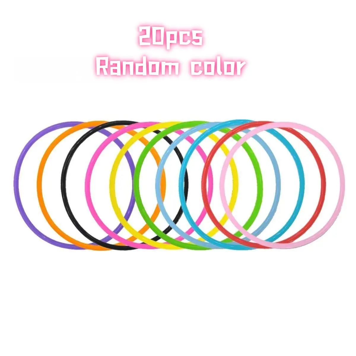 20pcs Glow-In-The-Dark Rainbow Silicone Jelly Bracelets, Perfect for Concerts, Clubs, Parties, Carnival, Birthday, Party Accessories