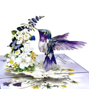 3D Sympathy Card, Hummingbird and Flowers Design, Condolences Card for the Loss of a Loved One, Mom, Dad, Mother, Father, Husband, Wife, Child, Baby, or Sister, A Gentle Sorry for Your Loss or Thinking of You Gift, 5'' x 7''Gift