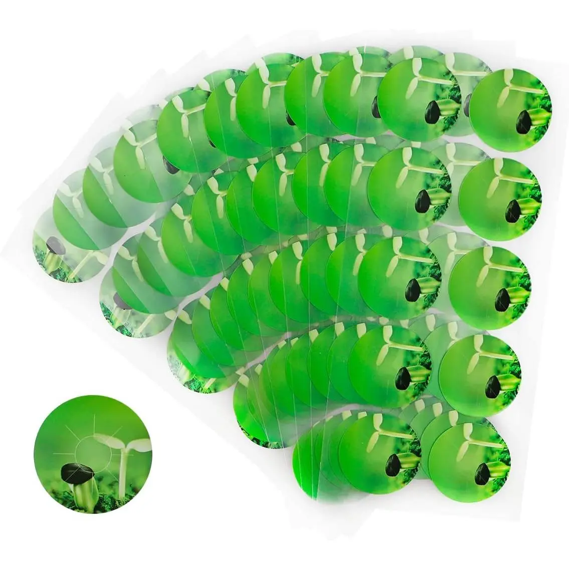 100 count Seed Pot Labels Stickers, Round Peel and Stick Hydroponic Tags Garden Label  Grow Basket Label for Mark  and Understand  Growth
