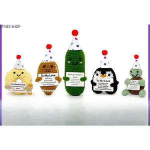 Cross-border Amazon new finished product handmade crochet doll birthday gift creative ornament cute super cute emoji