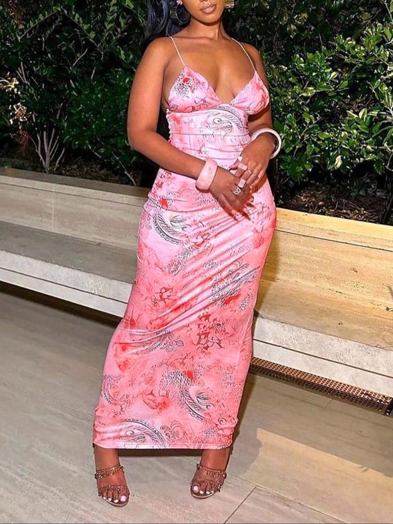 Women's All Over Print Criss Corss Butterfly Decor Backless Cami Dress, Sexy Fashion Sleeveless Spaghetti Strap Mini Dress for Beach Club Party, Butterfly Dress for All Seasons Butterfly Dress