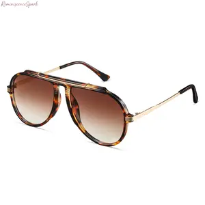 Women's Retro Aviator Sunglasses, Large Metal Frame with Plastic Accents, UV400 Sun Protection, Classic 70s Fashion Eyewear, Trendy Daily Accessories for Summer Outings, Street Style and Casual Outdoor Wear