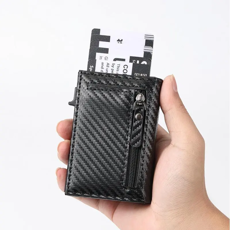 Practical RFID Blocking Anti-Skimming Card Case, Spacious Capacity Portable Card Holder with Multi Card Slots & Coin Pocket, Compact Organizer for Credit Cards, ID Cards and Small Change