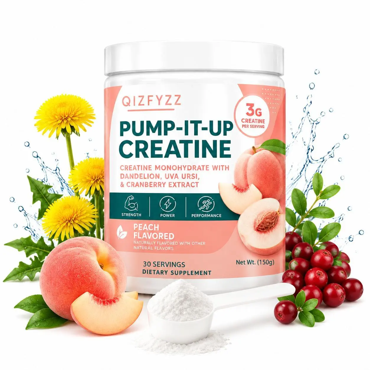 Pure Creatine Monohydrate Powder Supplement Bundle - 2-Flavor Fitness Formula, 3g Per Serving, Strength-Boost Workout Aid for Active Adults, Easy-Mix Dietary Supplement, 150g Total