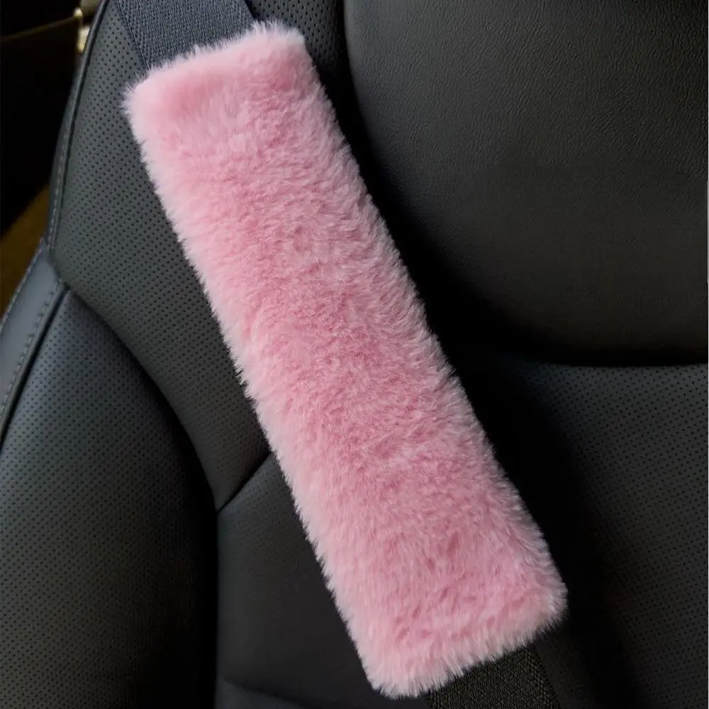 Soft Plush Seat Belt Covers, Set of 2 Winter Shoulder Pads for Car Comfort, Universal Fit to Reduce Pain During Cold Weather Drives, 24 X 7Cm, Anti-Pinch Marks, Car Interior Decoration, Thick Plush, Easy Install, 2 Pieces