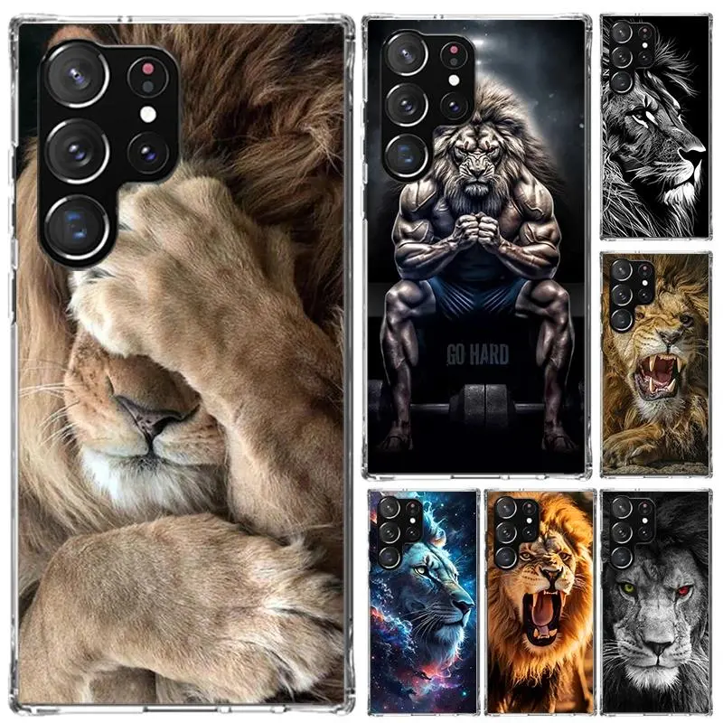 Lion Alpha Male Cub King Soft Phone Case For iPhone 11-17 Pro Max/Plus & Samsung Galaxy S23-S25 Funda Print Shell
