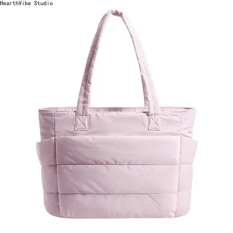 Women's 2026 New Nylon/Poly Puffy Bubble Commuter Gym Tote - 3 Sizes, Lightweight Durable Quilted Design, Multiple Compartments, Zip Fastener, Everyday Work Accessory for Women, Bags For Women
