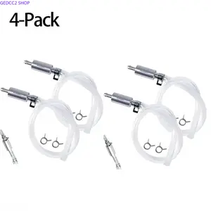2 Pack & 4 Pack Soft Brake Bleeder Hose Tool Kit with Metal Clamps and One-Way Check Valves, Universal Hydraulic Brake Clutch Bleeding Maintenance Set for Cars Motorcycles ATVs, Essential Repair Accessory for Professional Technicians