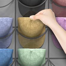 Grey Hat Organizer Racks for Baseball Caps, 24 Deeper Pockets Baseball Hat Rack, Cap Rack, Hat Rack for Door with 3 Hooks