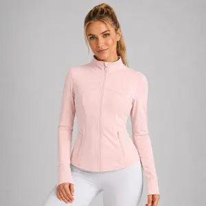 Regular Jacket Slim Fit Thin Sport Fitness Yoga Wear Stand Collar Outerwear for Women s s