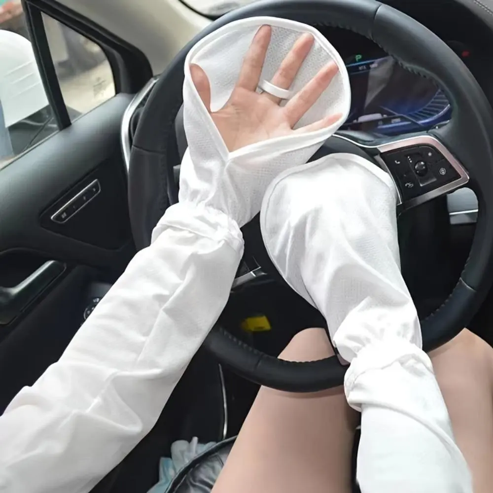 Women's Arm Sleeves, 3 Pairs UPF 50+ Cooling Protective Sleeve with Open Finger Gloves for Driving, Cycling & Outdoor Workouts, Sports Arm Sleeve, Full Coverage