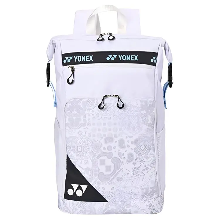Yonex Badminton Backpack for Men and Women – Fabric Dual-Compartment Sport Bag in White/Blue, Sky Blue, Black/Red, or Black