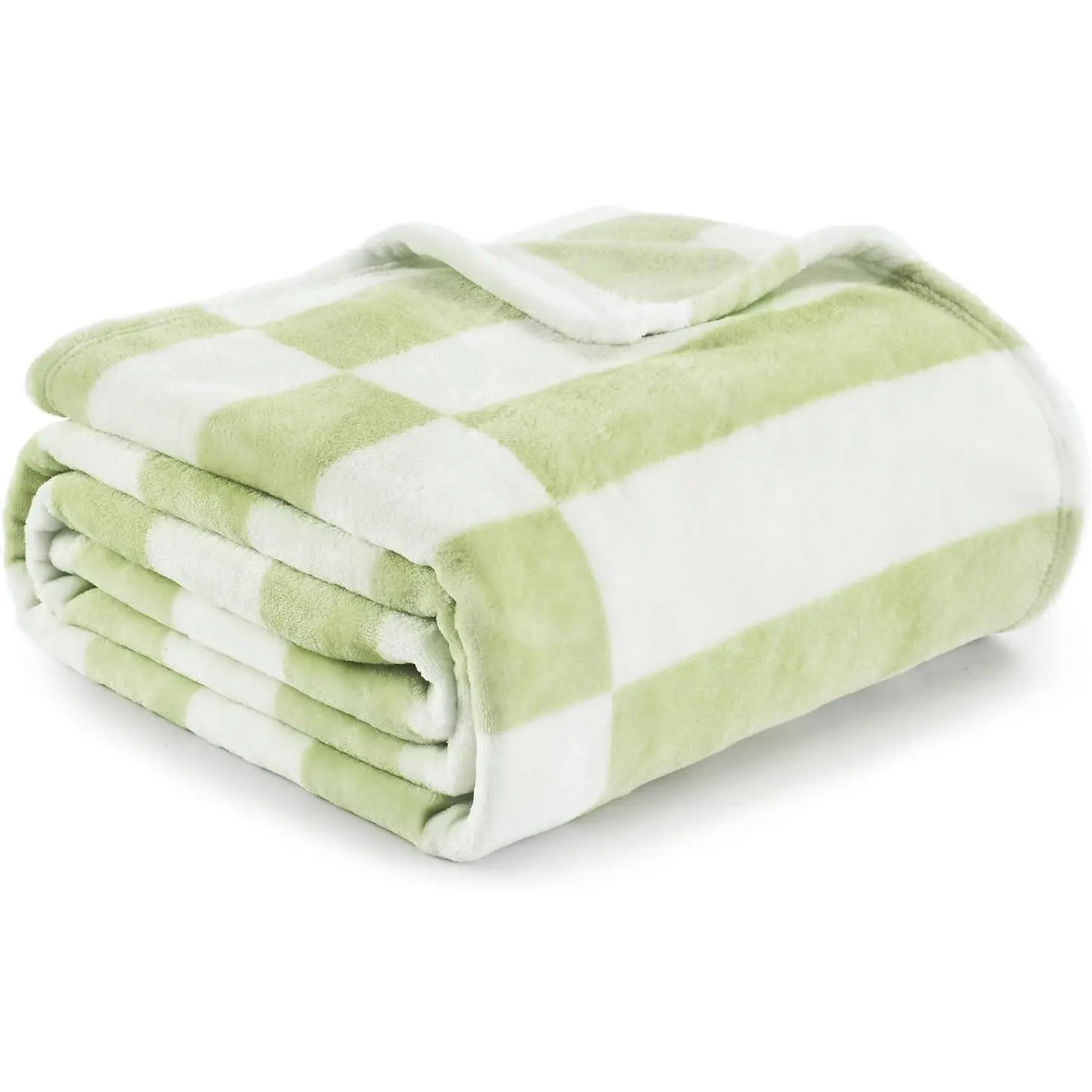 Soft Checkered Green Throw Blanket, Fleece Throw Blanket for Bed -Fuzzy Blankets & Throws 50x60 Inches for  DéCor, Small Blanket Throw Blankets for Women