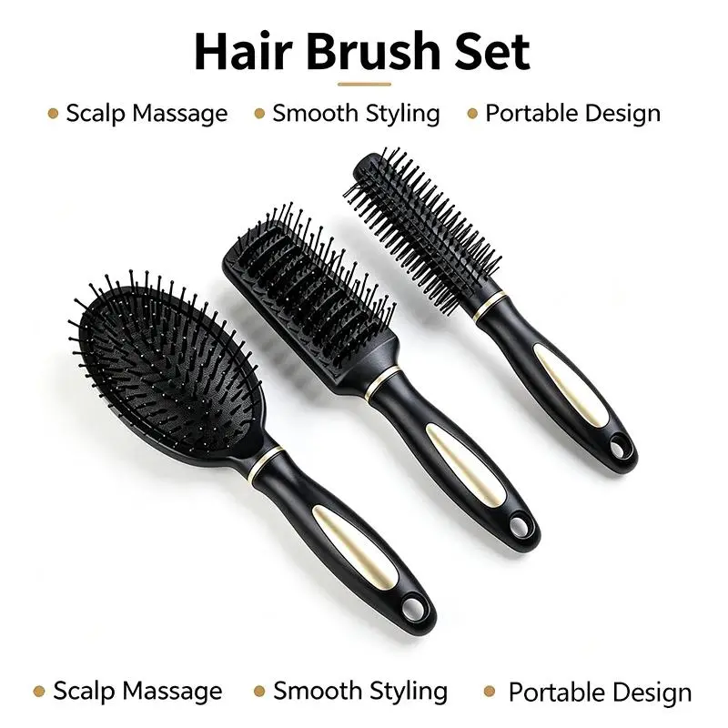 Elegant Fluffy Bone Comb, Air Cushion Massage Brush, Home Hair Dryer Curling Comb, Dry Wet Dual-Use for Long Hair