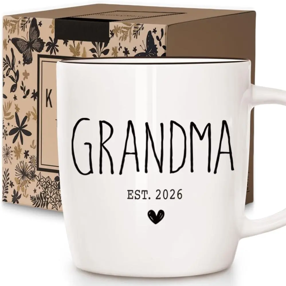 Promoted to Grandmother 2026 Mug, Grandma Ceramic Cup, Grandmas  Mugs,   Reveal for Grandma,  Announcement for Grandmother Mug, Grandparent Announcement Gifts,  Grandparent 13Oz