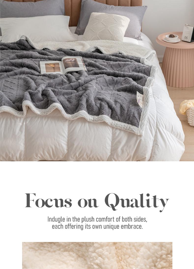 Ultra Cozy Double-sided Plush Blanket Heavy Duty Double Layer Thermal Throw Multifunctional Bedding Blanket for HomeOffice Camping Car Travel Multiple Colors and Sizes
