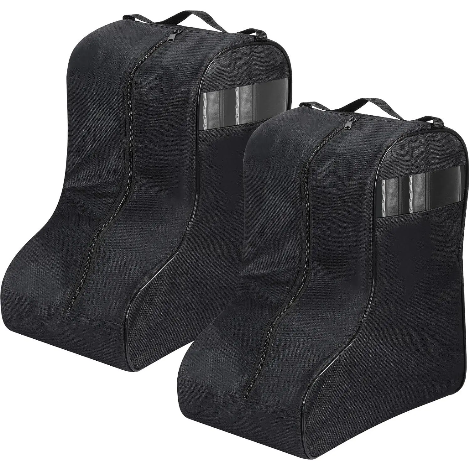 2 Pcs Boot Bags for Cowboy Boots Travel Black
