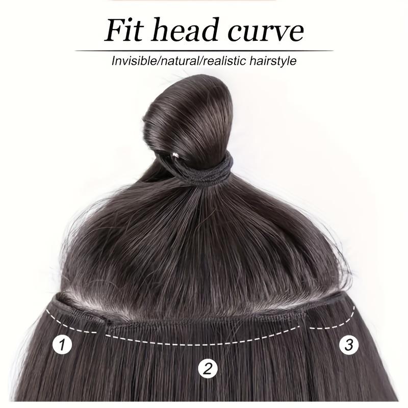 Women's long hair extensions, invisible seamless volumizing hair extensions, large wavy hair pieces, three-piece set