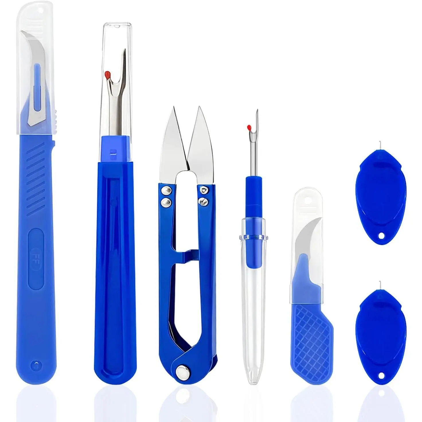 Seam Ripper Set, 2 Big and 2 Small  Remover Tools with Automatic  Threaders and Thread Snip, for Sewing and Quilting