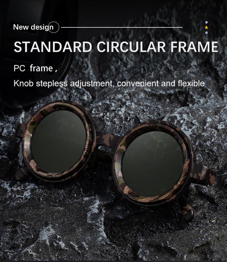 Men's Camouflage ND Adjustable Polarized Round Sunglasses Outdoor Hiking Cycling Driving Sun Protection With UV400 Factor Protective Glasses For Women