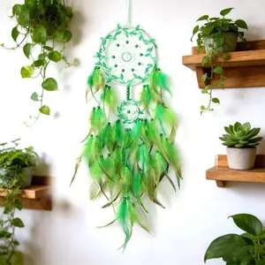 Handmade Natural Feather Dream Catcher, Life Tree Design, Wall Hanging Wind Chime Decor, Bohemian Romantic Home Ornament, Perfect Gift